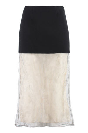 Wool skirt with mesh inserts-0